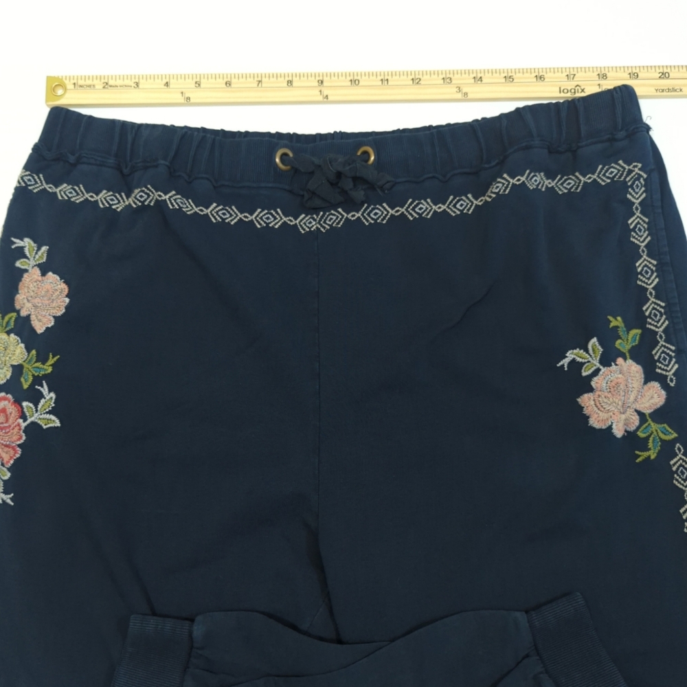 Embroidered Navy Women's Jogger Pants - Picture 6 of 10
